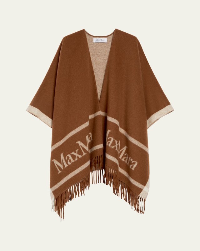 Hilde Fringe Wool Cape
